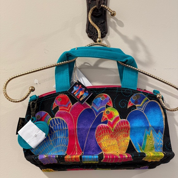 Laurel Burch Painted and Beaded Parrot Purse Bag Crossbody - Picture 4 of 5